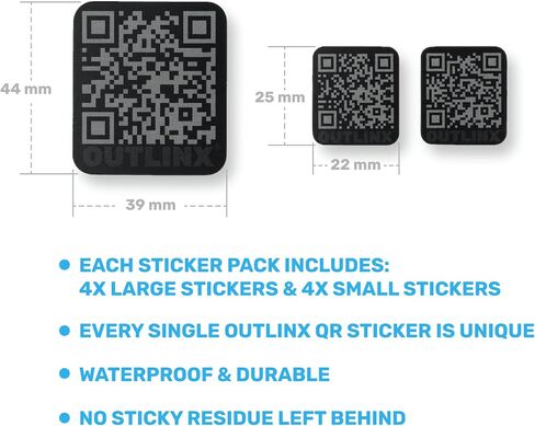 ملصقات QR الذكية | قم بلصق الملاحظات الرقمية على الأشياء الخاصة بك | حزمة بلاك أوت مكونة من 4 ملصقات 32x in Kuwait