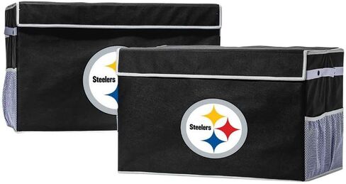 صناديق تخزين Footlocker من Franklin Sports NFL - حاويات تنظيم كبيرة قابلة للطي - مكتب فريق NFL، غرفة النوم + ديكور غرفة المعيشة - صناديق كبيرة + صغيرة in Saudi Arabia