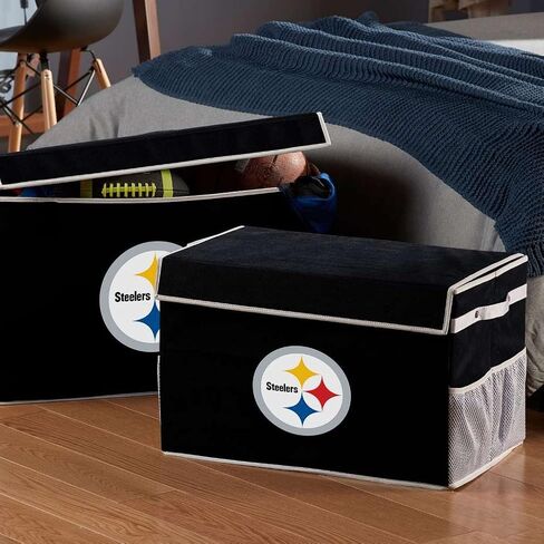 صناديق تخزين Footlocker من Franklin Sports NFL - حاويات تنظيم كبيرة قابلة للطي - مكتب فريق NFL، غرفة النوم + ديكور غرفة المعيشة - صناديق كبيرة + صغيرة in Saudi Arabia