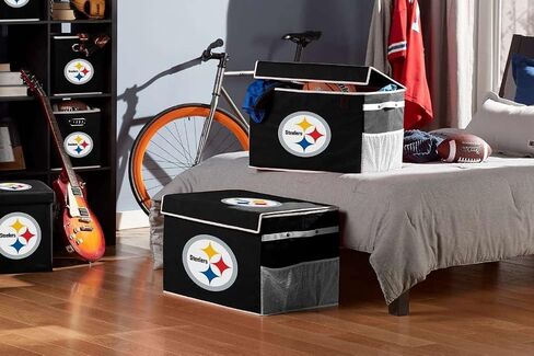 صناديق تخزين Footlocker من Franklin Sports NFL - حاويات تنظيم كبيرة قابلة للطي - مكتب فريق NFL، غرفة النوم + ديكور غرفة المعيشة - صناديق كبيرة + صغيرة in Saudi Arabia
