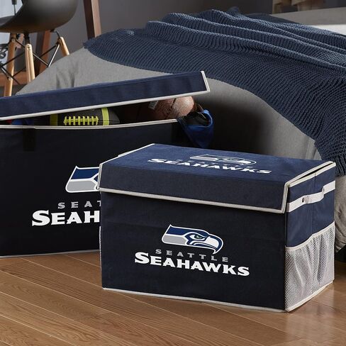 صناديق تخزين Footlocker من Franklin Sports NFL - حاويات تنظيم كبيرة قابلة للطي - مكتب فريق NFL، غرفة النوم + ديكور غرفة المعيشة - صناديق كبيرة + صغيرة in Saudi Arabia