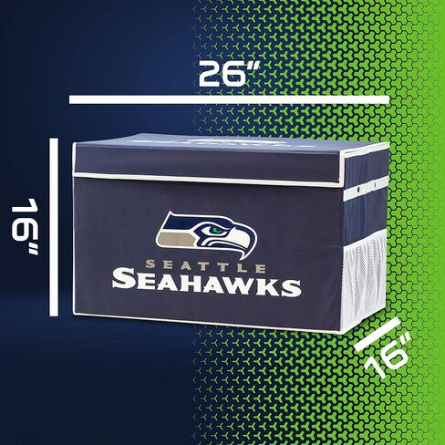 صناديق تخزين Footlocker من Franklin Sports NFL - حاويات تنظيم كبيرة قابلة للطي - مكتب فريق NFL، غرفة النوم + ديكور غرفة المعيشة - صناديق كبيرة + صغيرة in Saudi Arabia