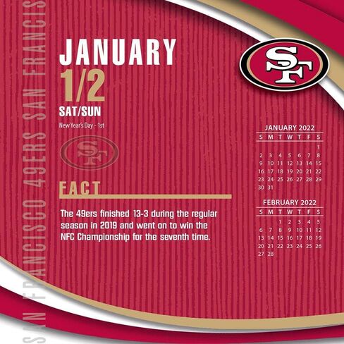 TURNER SPORTS SAN Francisco 49ERS 2022 Box Calendar (22998051453) in Saudi Arabia