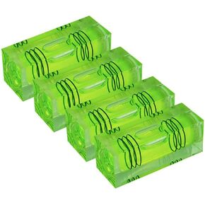 High Precision Mini Level Bubble, Three line Level Ball, Household Level (40X15X15mm 4PCS) (Green) (Without magnet)