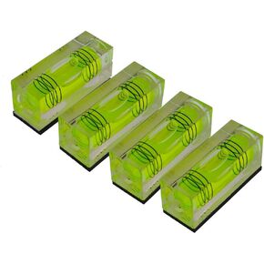 High Precision Mini Level Bubble, Three line Level Ball, Household Level (40X15X15mm 4PCS) (Green) (Without magnet)