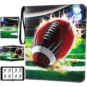 400 Pockets Football Cards Binder,Trading Cards Holder Card Collectors Album,Trading Card Binder 4 Pocket with 50 Removable Sleeves