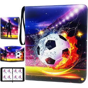 400 Pockets Football Cards Binder,Trading Cards Holder Card Collectors Album,Trading Card Binder 4 Pocket with 50 Removable Sleeves
