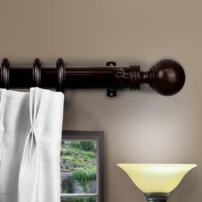 Rod Desyne Sophia Decorative Traverse Rod w/Rings, 66-120 inch, Cocoa