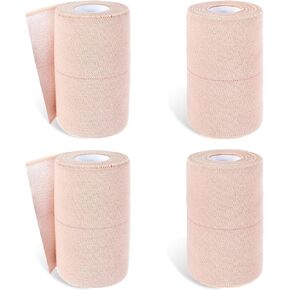 4 Rolls Self Adhesive Athletic Tape Elastic Bandage Wrap Flexible Wrist Ankle Tape Breathable Stretch Bandages for Pets, Sports, Gymnastics, Wrist, Knee and Ankle Sprains (4 Inch x 5 Yard)