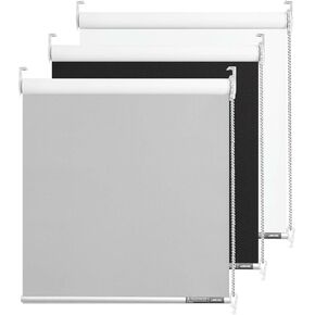 100% Blackout Roller Window Shades, Room Darkening Window Blinds with Thermal Insulated Fabric, Corded Roll Pull Down Shades for Home and Office (Grey)-Width 39", Max Drop Height 72"
