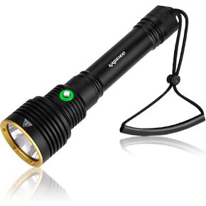 Professional Scuba Dive Light,5 Mode with Power Indicator Underwater Flashlight,Reliable Super Bright 4000 Lumens Scuba Diving Flashlight,IPX68 Waterproof,Rechargeable Safety Dive Torch,Gift boxed