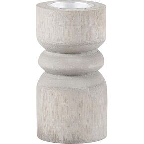 Santa Barbara Design Studio Pure Design Paulownia Wood Candle Holder, Small, Grey