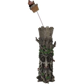 Ebros Gift Whispering Hollows Mystery Forest Celtic Greenman Tree Man God Ent Waterfall Stick Incense Burner Aroma Scent Holder Pillar Tower Figurine Horned God Tree of Life Mystical Creature