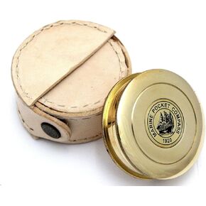 Robert Frost Brass Poem Compass-Pocket Compass w Leather Case Rustic Vintage Home Decor Gifts