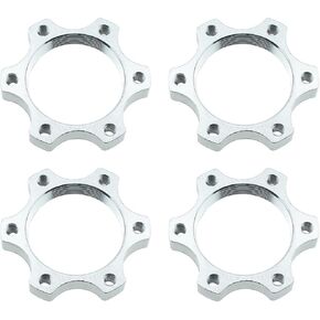 RLECS 4PCS 44mm Bicycle Flywheel Threaded Hub Discs Bicycle Silver Aluminium Disc Brake Disc Suitable for Connecting Bicycle Rotors and Brake Drum