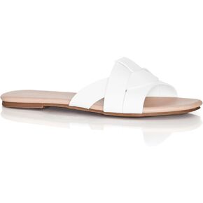 City Chic WIDE FIT PLUS SIZE SPARK SLIDE IN WHITE, SIZE 12