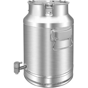 304 Stainless Steel 20 Liter Milk Can, Milk Bucket Wine Pail Bucket with Spigot 5.25 Gallon Milk Can Tote Jug with Sealed Lid Heavy Duty for Milk and Wine