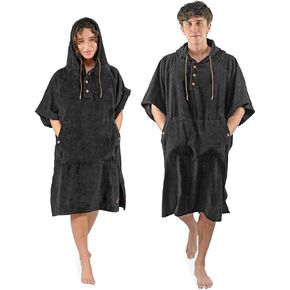 NIXY Hooded Towel Changing Poncho: Cotton Exterior, Terry Interior For Beach, Surf, Pool, and Outdoor Adventures - Men, Women
