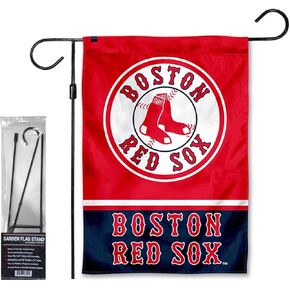 WinCraft Red Sox Garden Flag with Stand Holder Flagpole