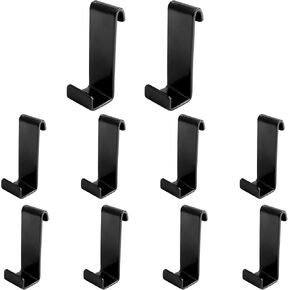 10PCS Snap-On Hooks, Flat J Shaped Hanger Hooks, Heavy Duty Wire Rack Hook, Hanging Sink Grid Hook Shelf Hooks for Kitchen, Bedroom, Bathroom, Office
