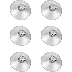 6 PCS Suction Cups, 1.25 Inches Clear Suction Cups for Glass, Plastic Suction Cups for Glass Ceramic Tiles Smooth Walls