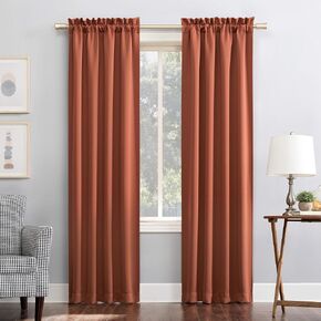 Sun Zero Easton Energy Saving Blackout Rod Pocket Curtain Panel, 40" x 95", Terracotta