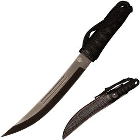 SV Resident Evil: Afterlife Alice's Tanto Short Sword Sharp Fixed Blade for Outdoor Survival, Leather Cover, 15 inches
