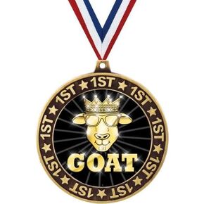 2.75" 1st Place G.O.A.T. Shadow Medal Award, Gold Trophy Medal Prime