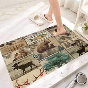 Christmas Snowman Bathroom Rugs, Cute Snowman Balls Snowflake in Grey Winter Snow Forest Bath Mat, Xmas Holiday Gray Decorative Outdoor Rug, Soft Non Slip Floor Rugs for Living Room Doormat, 17x29