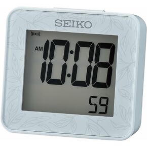 Seiko Zen Digital Bedroom Alarm Clock, 2 Inch, White