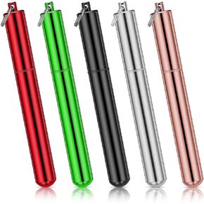 5PCS Ymapinc Airtight Aluminum Metal Storage Tube, Keychain Pill Holder, Waterproof and Joint Holder Case Smell Proof, Can Be Put into Pocket or Keychain, Suitable for Going Out and Outdoor Use