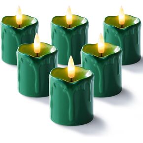 Homemory Purple and Pink Advent Candles Set of 4, 400+ Hours Long Lasting Flickering Flameless LED Votive Candles with Timer, 2" x 2" Melted Candles for Christmas Advent Rituals and Wreath