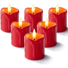 Homemory Purple and Pink Advent Candles Set of 4, 400+ Hours Long Lasting Flickering Flameless LED Votive Candles with Timer, 2" x 2" Melted Candles for Christmas Advent Rituals and Wreath