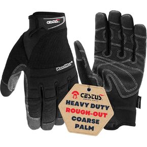 Cestus HandMax Series, Heavy Duty Work Gloves Men, High Abrasion Resistance for Construction, Roofing, HVAC, Framing