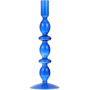 Veemoon Modern Candle Holder Glass Candlesticks Holders, Retro Pillar Candle Stand Dinner Candlestick Holders for Taper Candle Table Centerpiece Wedding Party Home Decor Wall Candle Holder