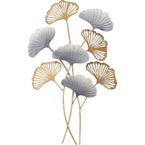 Sintosin Modern Small Ginkgo Leaf Metal Wall Decor 9 X 11 Inches, Hanging Vintage Gold Metal Leaf Wall Decor for Entryway, Antique Home Decor for Aesthetic Living Room Dining Room