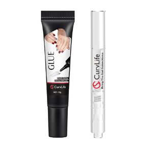 10g Semi Solid Nail Glue Gel with 5ml Nail Glue Remover Pen, No Need for Uv Light, Gel Glue for Press On Nails, Nail Glue Remover for Nails, Click&Remove Pen