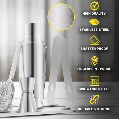 Bartender Kit-20 Pcs Cocktail Shaker Set Bar Set Cocktail Shaker Set Cocktail Mixer Set Bar Sets for the Home Shaker Set Bartender Kit Stainless Steel Cocktail Shaker Set Drink Mixing Kit Cocktail Set in Saudi Arabia