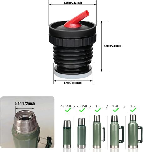 Replacement Yerba Mate Drinking Spout Stopper Compatible With Stanley Classic Vacuum (1.1qt, 1.5qt, 2qt),Sealed Insulation Stopper For Wide Mouth Bottle(1 Pack) in Saudi Arabia