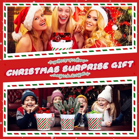 Sliner 8 Pcs Christmas Small Plastic Bucket with Handles 34 oz Versatile Christmas Treat Bucket Red Green Ice Bucket for Wine Beverage Parties Champagne Beer Vase Decoration Wedding Drink Pail Gift in Saudi Arabia