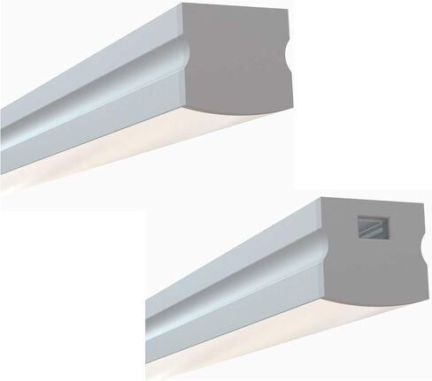 LEDPROFILES 20-Pack 8ft (2.4Meter) U Shape LED Aluminum Channel with Frosted Diffuser, End Caps and Mounting Accessories - 971 Series LED Profile Extrusion Upto 12mm/0.47" Wide LED Strip Light in Saudi Arabia