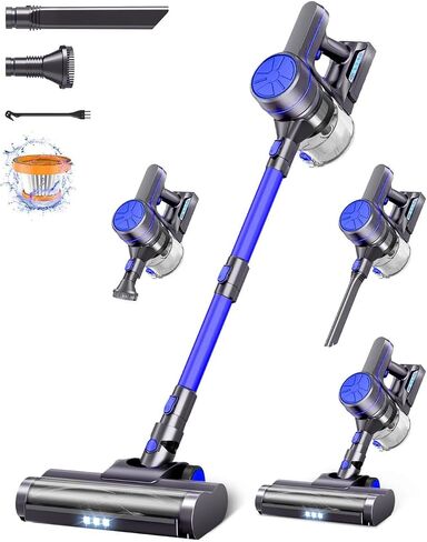 Cordless Vacuum Cleaner, 28Kpa Powerful Suction, Stick Cordless Vacuum 6 in 1, Detachable Battery Up to 40 Min Runtime, Lightweight Cordless Vacuum for Home Pet Hair Hard Floor in Saudi Arabia