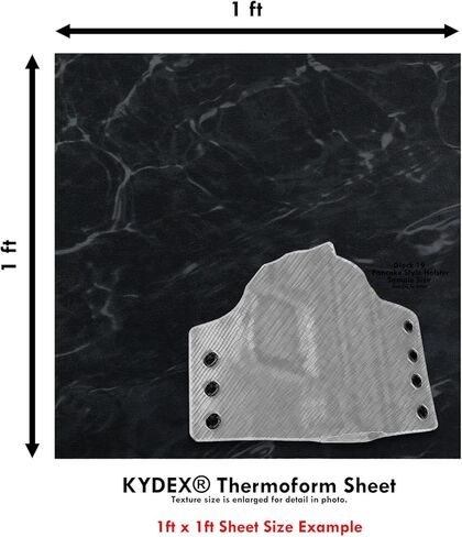 KYDEX Thermoform Sheet - (P1 Texture) - (Infused Print) - (12in x 12in) - (Compatible with Mossy Oak - Elements - Aqua - Purple Haze) - (1 Sheet) - (for Holster Making & Hobby) - (USA Made) in Kuwait