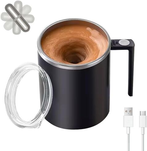TLINNA Drink Stirrer,Self Stirring Mug,Self Stirring Coffee Mug,Suitable for Coffee, Milk, Cocoa and Other Beverages (Cream) in Saudi Arabia