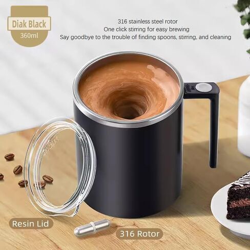 TLINNA Drink Stirrer,Self Stirring Mug,Self Stirring Coffee Mug,Suitable for Coffee, Milk, Cocoa and Other Beverages (Cream) in Saudi Arabia