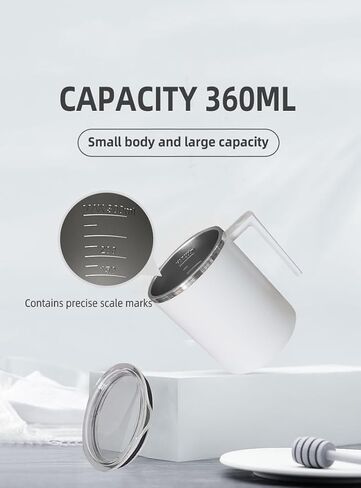 TLINNA Drink Stirrer,Self Stirring Mug,Self Stirring Coffee Mug,Suitable for Coffee, Milk, Cocoa and Other Beverages (Cream) in Saudi Arabia
