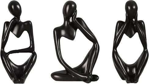 Thinker Statue Statue Decoration Abstract Sculpture Gold Decoration Tabletop Decoration Home Decoration Statue Small Shelf Decoration Shelf Art Integrate Art Into Life(Black) in Saudi Arabia