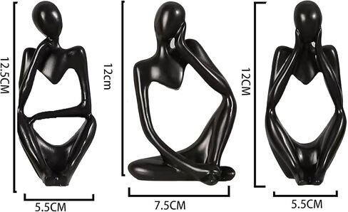 Thinker Statue Statue Decoration Abstract Sculpture Gold Decoration Tabletop Decoration Home Decoration Statue Small Shelf Decoration Shelf Art Integrate Art Into Life(Black) in Saudi Arabia