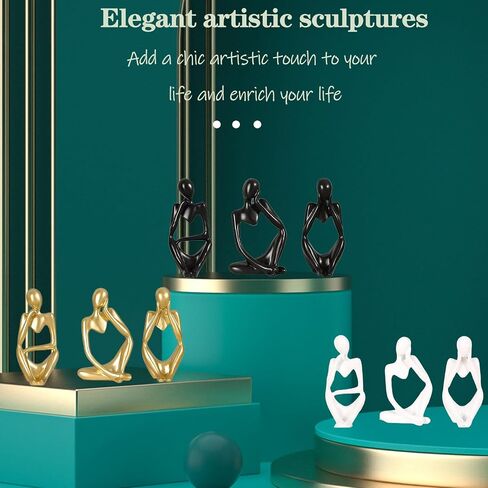 Thinker Statue Statue Decoration Abstract Sculpture Gold Decoration Tabletop Decoration Home Decoration Statue Small Shelf Decoration Shelf Art Integrate Art Into Life(Black) in Saudi Arabia