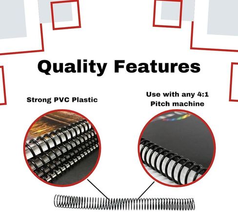 ملف تجليد حلزوني من MyBinding من 4 إلى 1 - 30 ورقة - قطر 6 ملم، أسود، الكمية 100 (P103-06-12) in Kuwait
